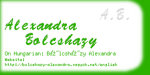 alexandra bolcshazy business card